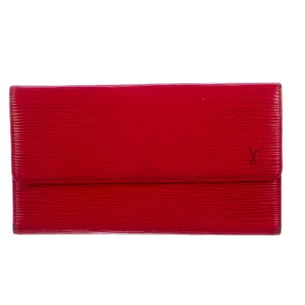 Authentic Louis Vuitton Red Epi Leather Porte
Tresor International Wallet